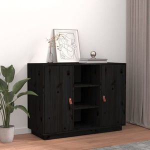 vidaXL Servantă, negru, 100x40x75 cm, lemn masiv de pin imagine
