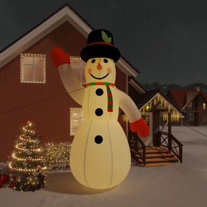 vidaXL Om de zăpadă gonflabil cu LED-uri, 620 cm imagine
