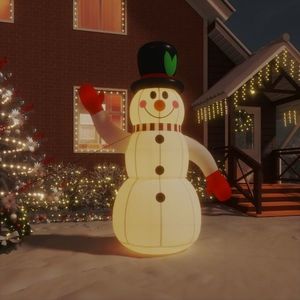 vidaXL Om de zăpadă gonflabil cu LED-uri, 240 cm imagine