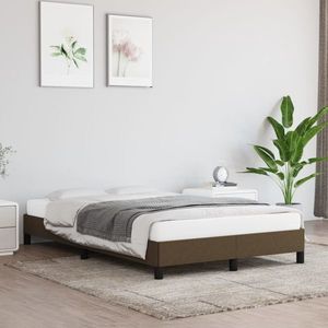 vidaXL Cadru de pat, maro închis, 120x200 cm, material textil imagine