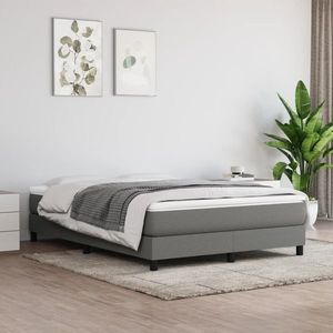 vidaXL Cadru de pat, gri închis, 140x190 cm, material textil imagine