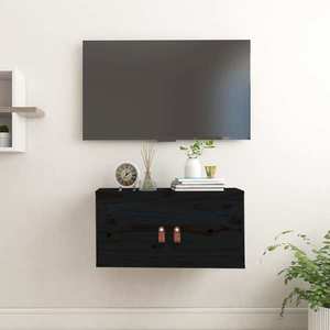 vidaXL Dulap de perete, negru, 60x30x30 cm, lemn masiv de pin imagine