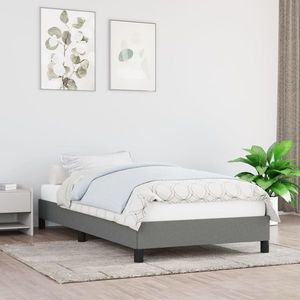 vidaXL Cadru de pat, gri închis, 90x190 cm, material textil imagine