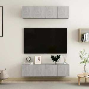 vidaXL Dulapuri TV, 4 piese, gri beton, 60x30x30 cm, lemn prelucrat imagine