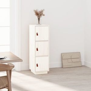 vidaXL Dulap înalt, alb, 34x40x108, 5 cm, lemn masiv de pin imagine