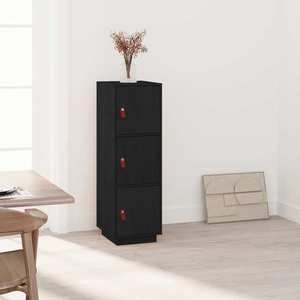 vidaXL Dulap înalt, negru, 34x40x108, 5 cm, lemn masiv de pin imagine