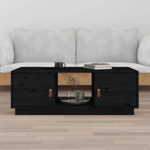 vidaXL Măsuță de cafea, negru, 100x50x35 cm, lemn masiv de pin imagine