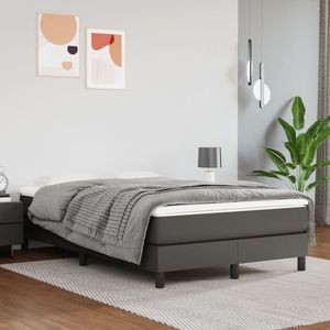 vidaXL Saltea de pat cu arcuri, gri, 120x200x20 cm, piele ecologică imagine