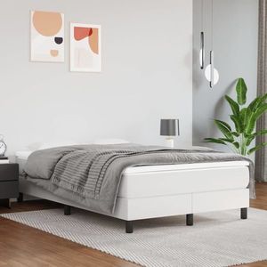 vidaXL Saltea de pat cu arcuri, alb, 120x200x20 cm, piele ecologică imagine