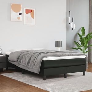 vidaXL Saltea de pat cu arcuri, negru, 120x200x20 cm, piele ecologică imagine
