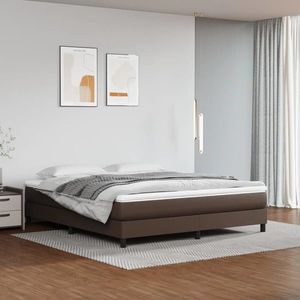 vidaXL Saltea de pat cu arcuri, maro, 180x200x20 cm, piele ecologică imagine
