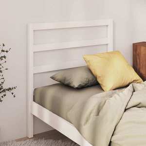 vidaXL Tăblie de pat, alb, 95x4x100 cm, lemn masiv de pin imagine