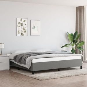 vidaXL Cadru de pat, gri închis, 200x200 cm, material textil imagine