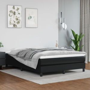 vidaXL Saltea de pat cu arcuri, negru, 140x190x20 cm, piele ecologică imagine