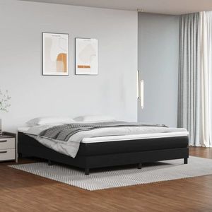 vidaXL Saltea de pat cu arcuri, negru, 180x200x20 cm, piele ecologică imagine