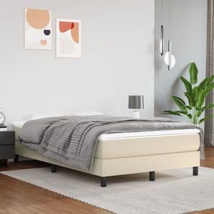 vidaXL Saltea de pat cu arcuri, crem, 120x200x20 cm, piele ecologică imagine