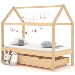 vidaXL Cadru pat pentru copii, cu un sertar, 80x160 cm, lemn masiv pin imagine