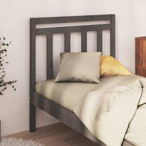 vidaXL Tăblie de pat, gri, 95x4x100 cm, lemn masiv de pin imagine