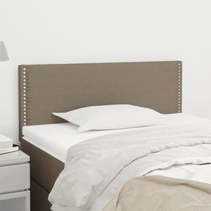 vidaXL Tăblie de pat, gri taupe, 90x5x78/88 cm, textil imagine