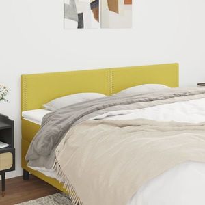 vidaXL Tăblii de pat, 2 buc, verde, 90x5x78/88 cm, textil imagine