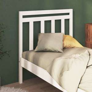 vidaXL Tăblie de pat, alb, 95x4x100 cm, lemn masiv de pin imagine