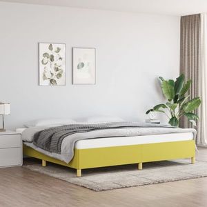 vidaXL Cadru de pat, verde, 200x200 cm, material textil imagine