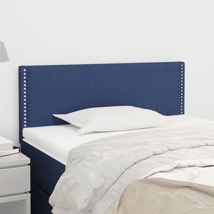 vidaXL Tăblie de pat, albastru, 100x5x78/88 cm, textil imagine