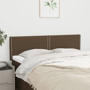 vidaXL Tăblii de pat, 2 buc., maro închis, 72x5x78/88 cm, textil imagine