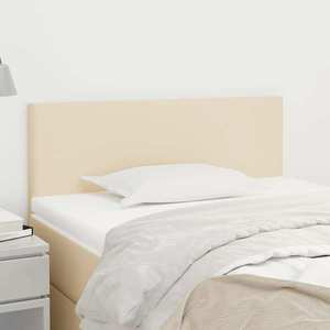 vidaXL Tăblie de pat, crem, 100x5x78/88 cm, textil imagine