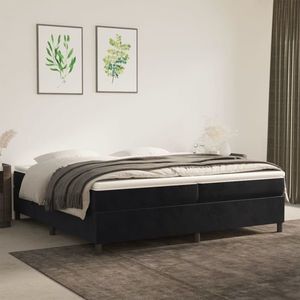 vidaXL Cadru de pat, negru, 200x200 cm, catifea imagine