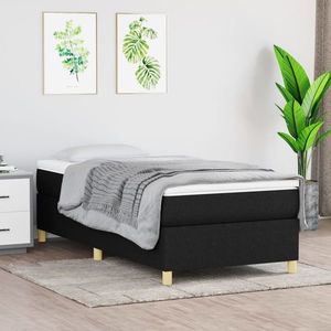 vidaXL Cadru de pat, negru, 80x200 cm, material textil imagine