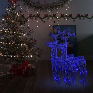vidaXL Decorațiuni reni de Crăciun, 2 buc., 60x16x100 cm, acril imagine