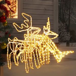 vidaXL Figurină ren de Crăciun, pliabilă, 192 LED-uri alb calde imagine