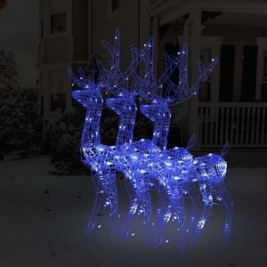 vidaXL Decorațiuni reni de Crăciun, 3 buc., albastru, 120 cm, acril imagine