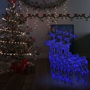 vidaXL Decorațiuni reni de Crăciun, 3 buc., 60x16x100 cm, acril imagine