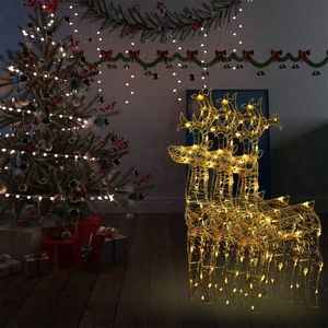 vidaXL Decorațiuni reni de Crăciun, 3 buc., 60x16x100 cm, acril imagine