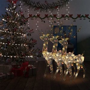 vidaXL Decorațiuni ren de Crăciun, 3 buc., multicolor, 120 cm, acril imagine