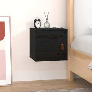 vidaXL Dulap de perete, negru, 31, 5x30x30 cm, lemn masiv de pin imagine