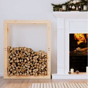 vidaXL Rastel pentru lemne de foc, 80x25x100 cm, lemn masiv pin imagine