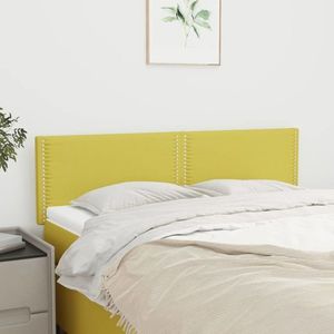 vidaXL Tăblii de pat, 2 buc., verde, 72x5x78/88 cm, textil imagine