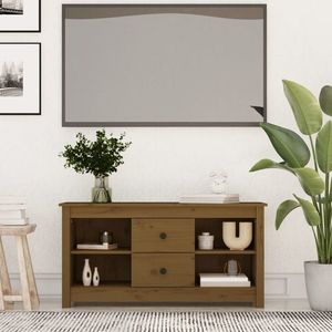 vidaXL Comodă TV, maro miere, 103x36, 5x52 cm, lemn masiv de pin imagine