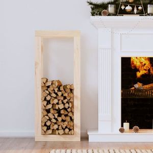 vidaXL Rastel pentru lemne de foc, 41x25x100 cm, lemn masiv pin imagine