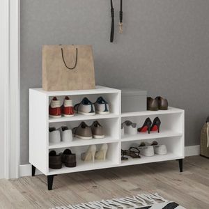 vidaXL Pantofar, alb, 102x36x60 cm, lemn compozit imagine