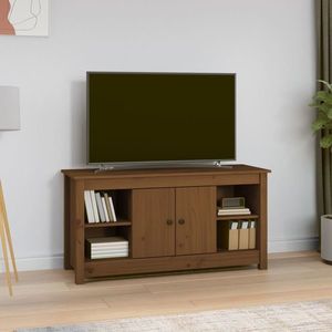 vidaXL Comodă TV, maro miere, 103x36, 5x52 cm, lemn masiv de pin imagine
