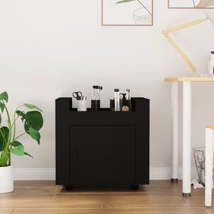 vidaXL Cărucior de birou, negru, 60x45x60 cm, lemn prelucrat imagine