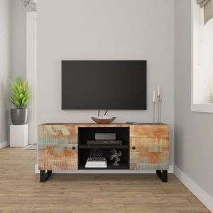 vidaXL Comodă TV, 105x33x46 cm, lemn masiv reciclat imagine