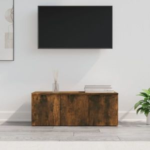 vidaXL Comodă TV, stejar fumuriu, 80x34x30 cm, lemn prelucrat imagine
