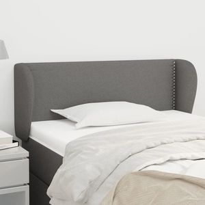 vidaXL Tăblie de pat cu aripioare gri închis 93x23x78/88 cm textil imagine