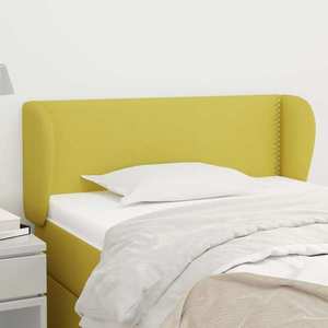 vidaXL Tăblie de pat cu aripioare, verde, 103x23x78/88 cm textil imagine