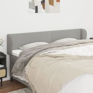 vidaXL Tăblie de pat cu aripioare gri deschis 203x23x78/88 cm textil imagine